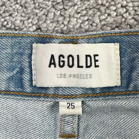 AGOLDE Minka Wide Leg Cargo Jeans Women’s 25 Blue High Rise Organic Cotton - Picture 6 of 15